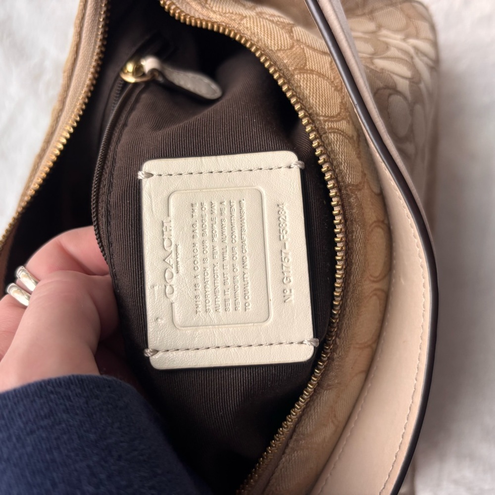 Coach Celeste Hobo Bag | Signature Canvas Khaki Beige | F58284 Shoulder Bag - Picture 8 of 8